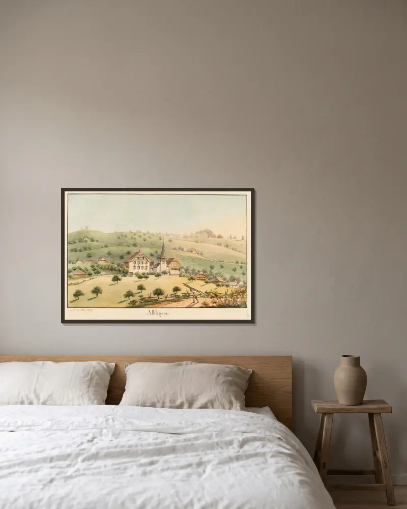Albligen von Jakob Samuel Weibel gerahmt an einer Wand
