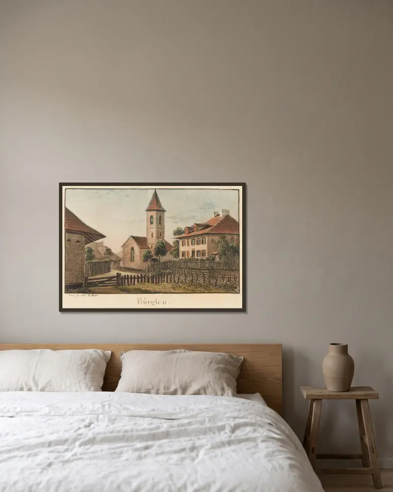 Bürglen von Jakob Samuel Weibel gerahmt an einer Wand