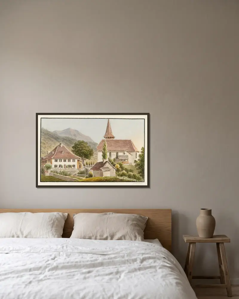 Frutigen – Nr. 2 von Jakob Samuel Weibel gerahmt an einer Wand