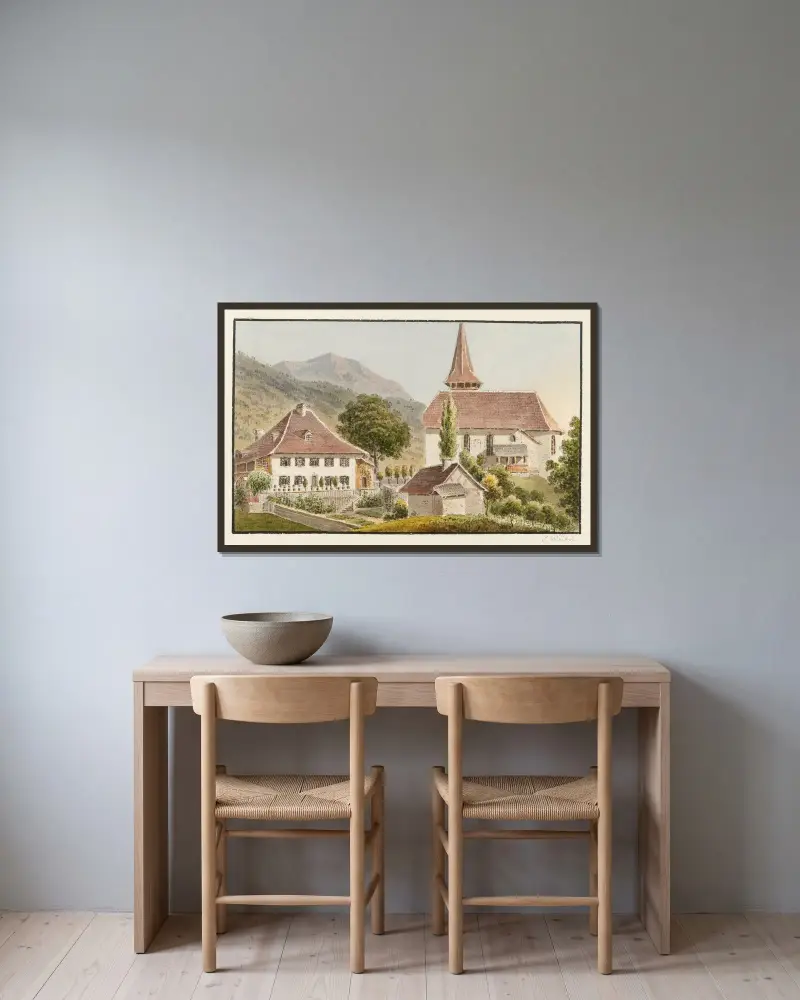 Frutigen – Nr. 2 von Jakob Samuel Weibel gerahmt an einer Wand