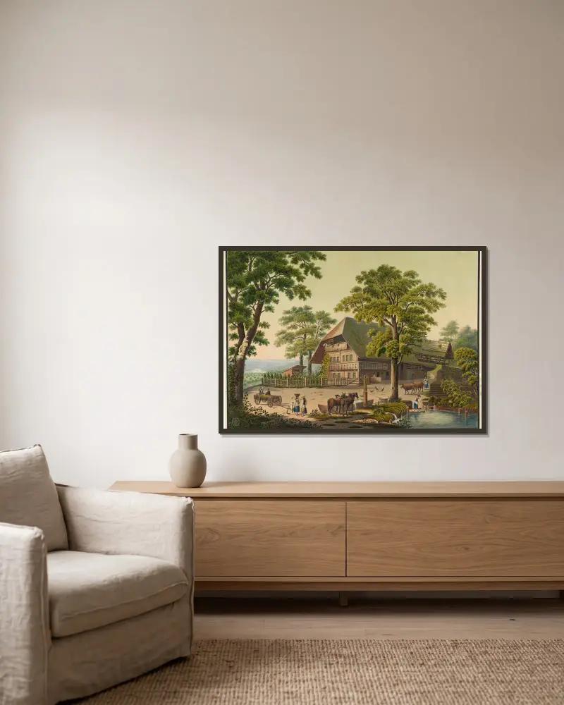 Maison de paysan près Wichtrach (Ct. de Berne) av Jakob Samuel Weibel inramad på en vägg