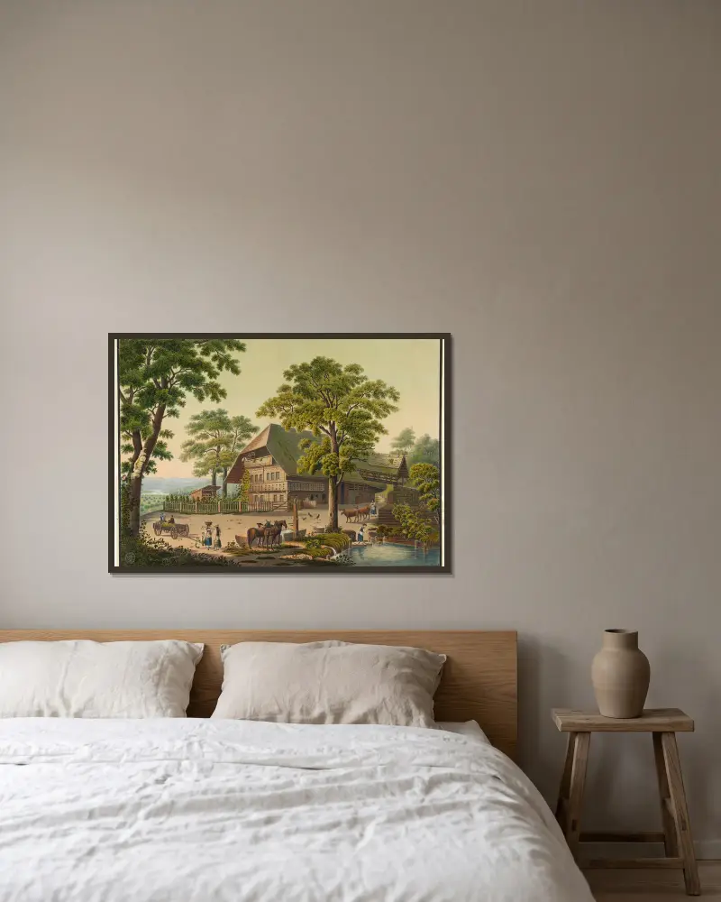 Maison de paysan près Wichtrach (Ct. de Berne) av Jakob Samuel Weibel inramad på en vägg