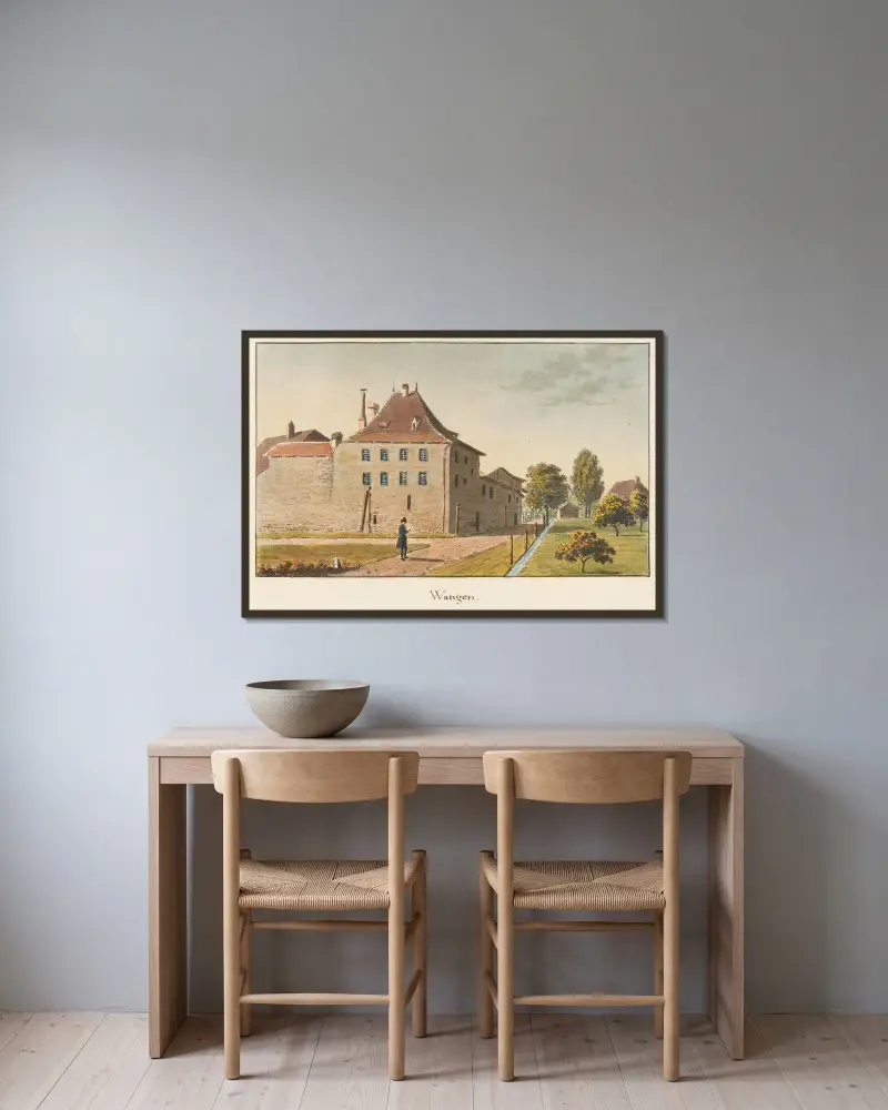 Wangen av Jakob Samuel Weibel inramad på en vägg