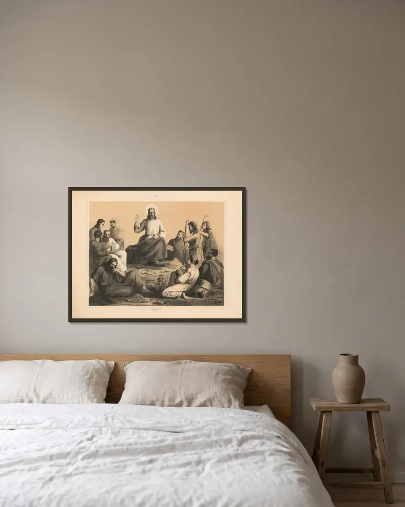 Horské kázání, Sandberg v rámu na stěně