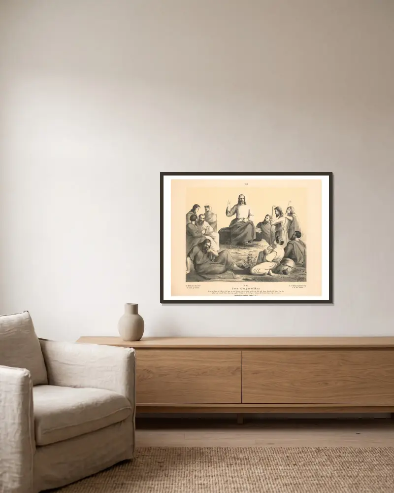 Die Bergpredigt, 1870 – Nr. 2 von Sandberg gerahmt an einer Wand