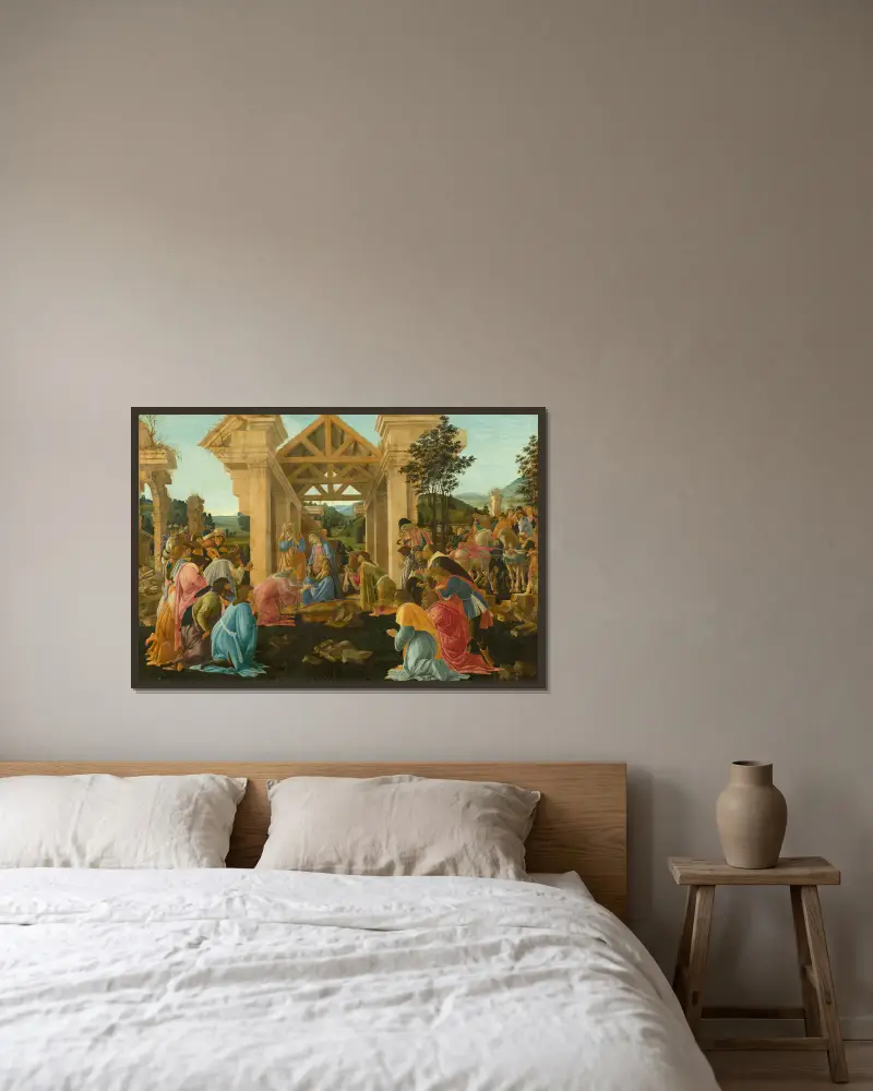 Pokłon Trzech Króli, Sandro Botticelli w ramie na ścianie