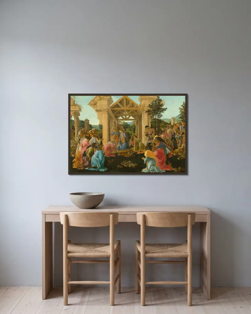 Pokłon Trzech Króli, Sandro Botticelli w ramie na ścianie