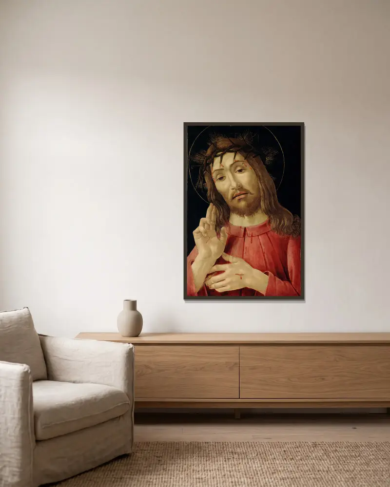 Zmrtvýchvstalý Kristus, Sandro Botticelli v rámu na stěně