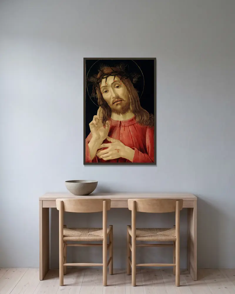 Zmrtvýchvstalý Kristus, Sandro Botticelli v rámu na stěně