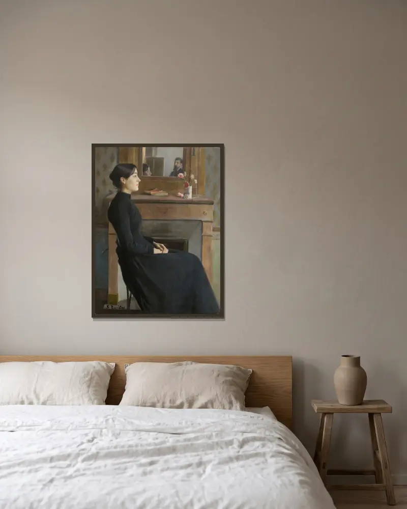 Female Figure av Santiago Rusiñol inramad på en vägg