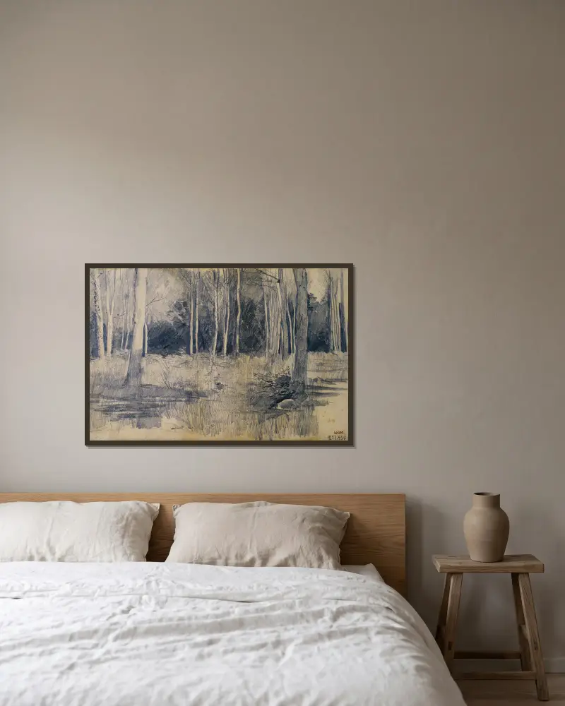 Hain von Santiago Rusiñol gerahmt an einer Wand
