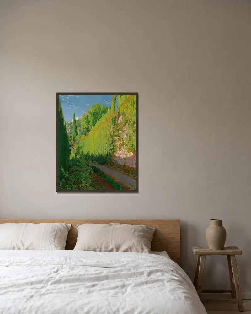 Der Garten Sa Coma, Valldemosa von Santiago Rusiñol gerahmt an einer Wand