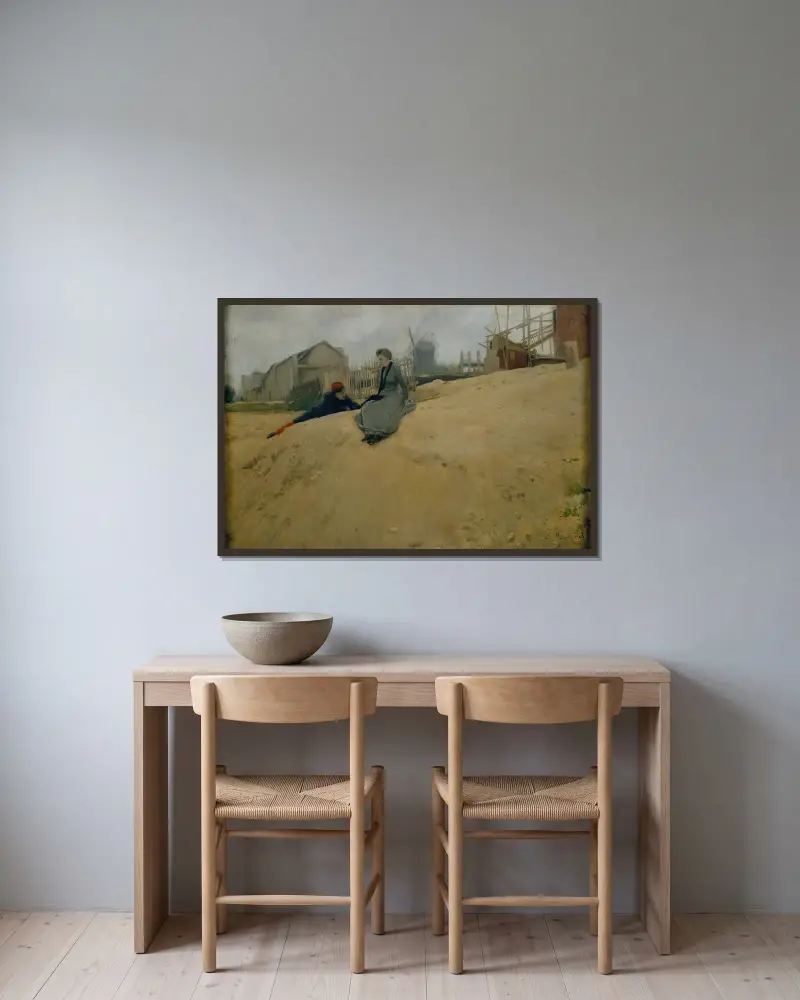On Campaign av Santiago Rusiñol inramad på en vägg