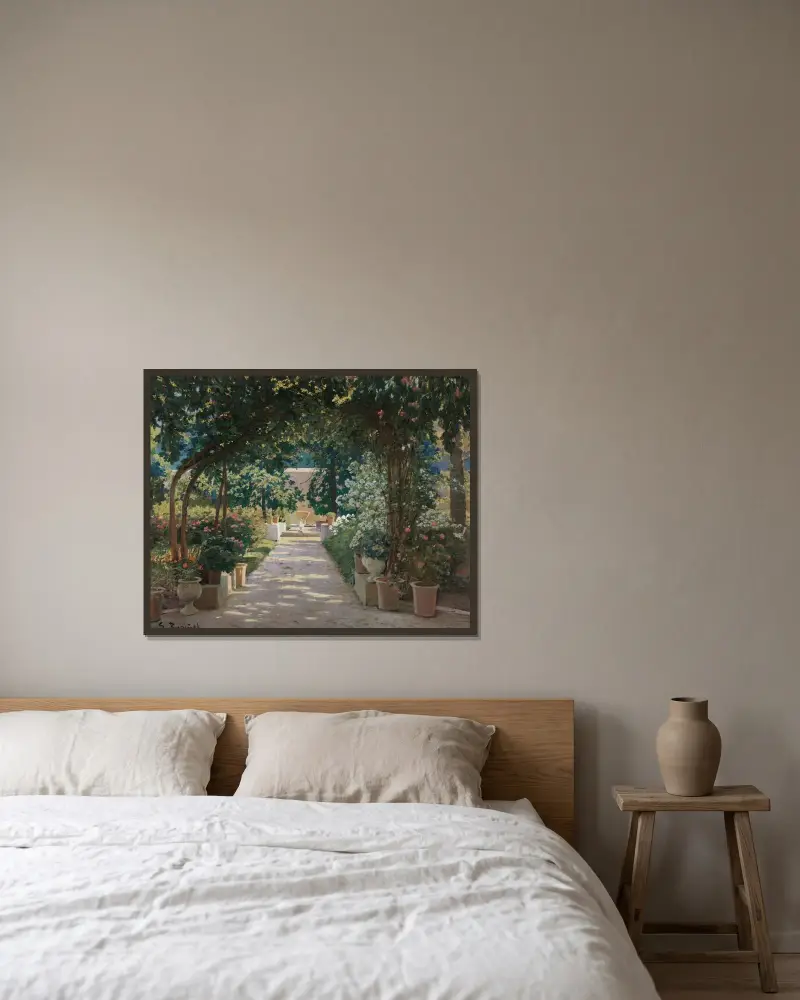 Terrass in Játiva von Santiago Rusiñol gerahmt an einer Wand