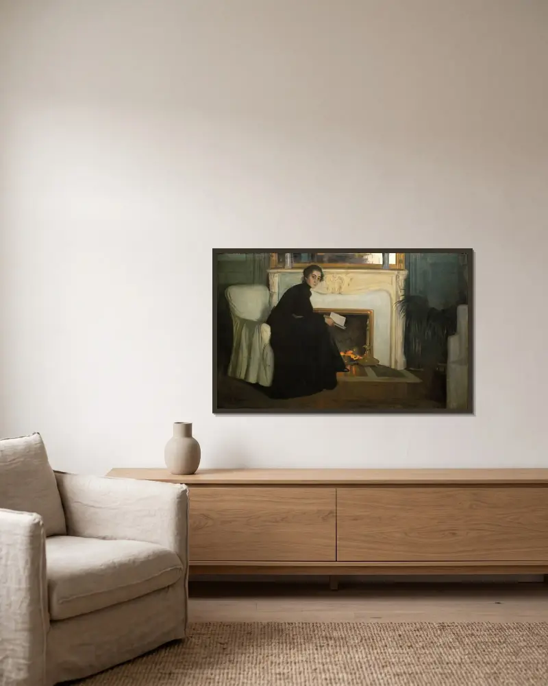 Romansläsning von Santiago Rusiñol gerahmt an einer Wand