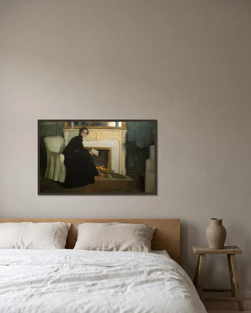 Romansläsning von Santiago Rusiñol gerahmt an einer Wand