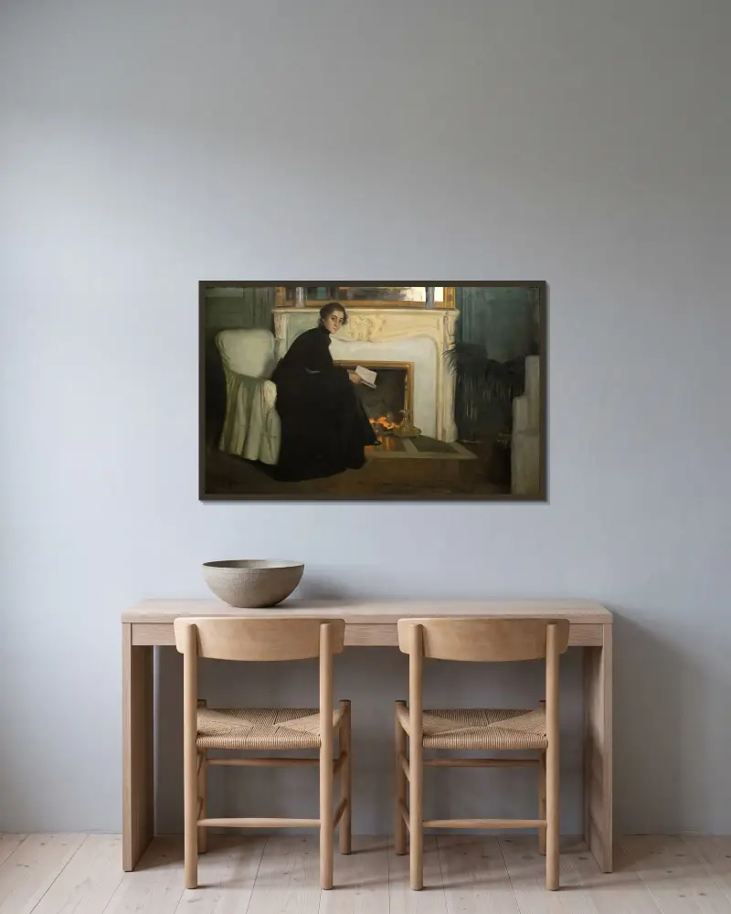 Romansläsning von Santiago Rusiñol gerahmt an einer Wand