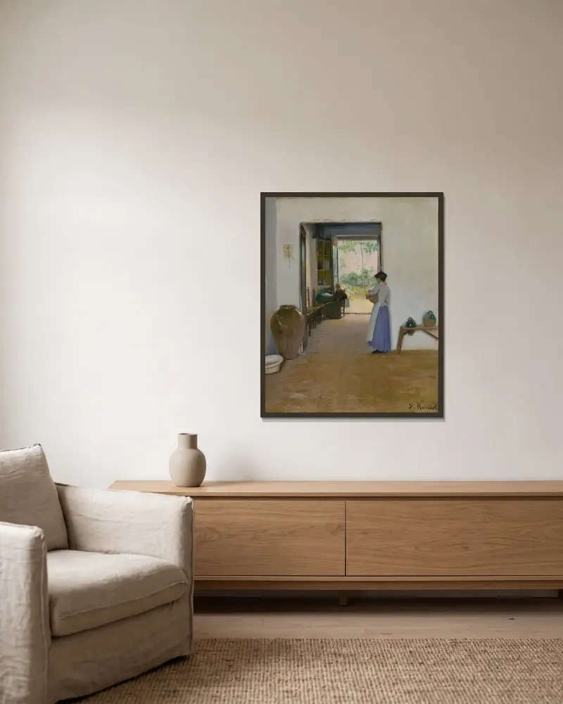 Sitges-Interieur von Santiago Rusiñol gerahmt an einer Wand