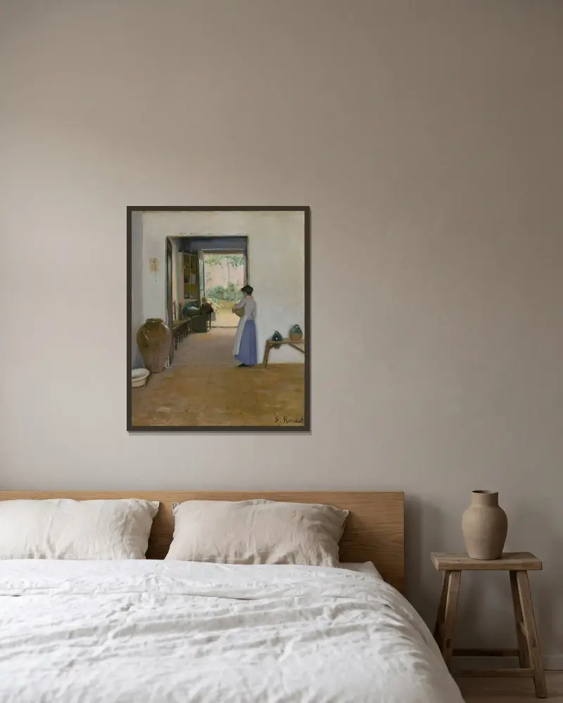 Sitges-Interieur von Santiago Rusiñol gerahmt an einer Wand