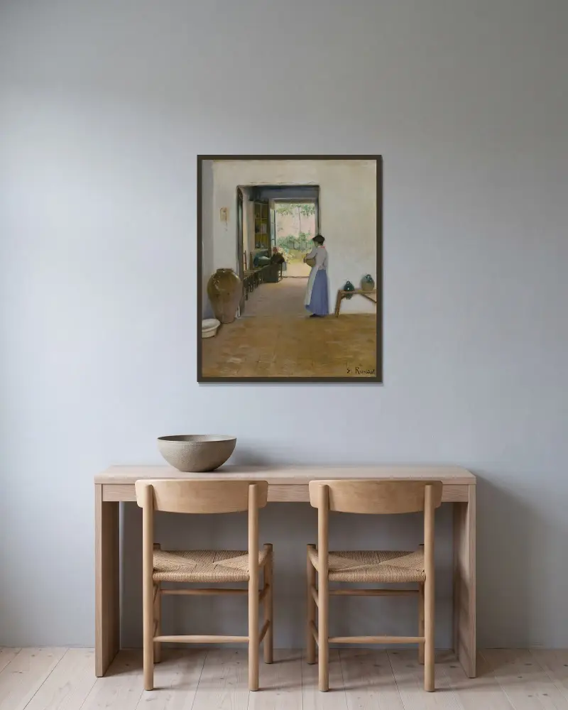 Sitges-Interieur von Santiago Rusiñol gerahmt an einer Wand