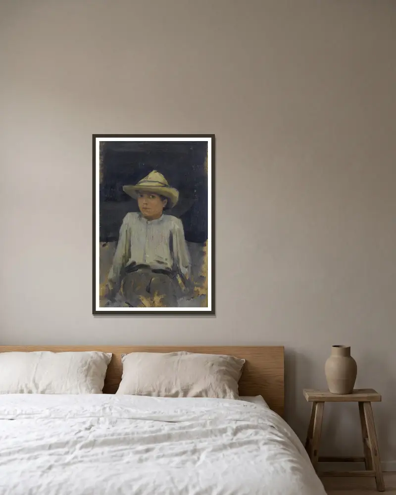 Chłopiec w kapeluszu 02, Henry Scott Tuke w ramie na ścianie