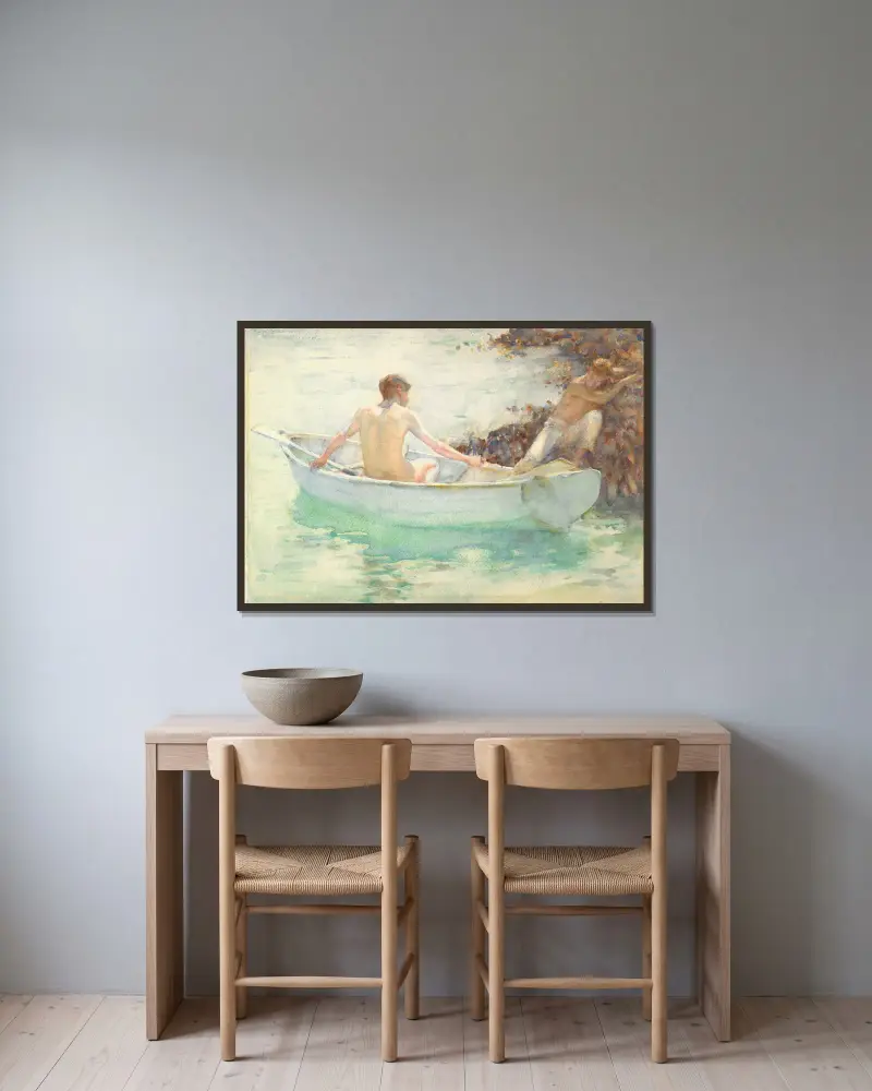 Nalodění, Henry Scott Tuke v rámu na stěně