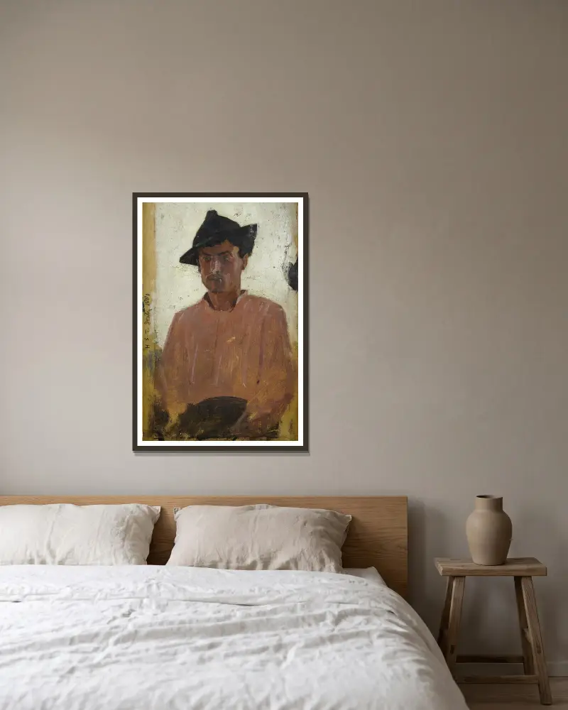 Włoski mężczyzna w kapeluszu, Henry Scott Tuke w ramie na ścianie