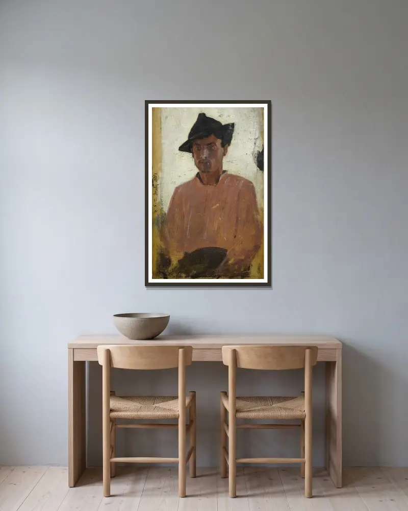 Włoski mężczyzna w kapeluszu, Henry Scott Tuke w ramie na ścianie