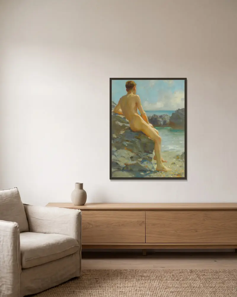 Kąpiący się, Henry Scott Tuke w ramie na ścianie