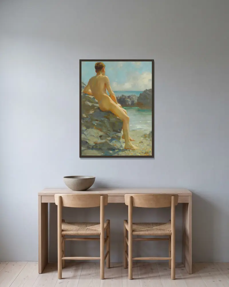 Kąpiący się, Henry Scott Tuke w ramie na ścianie