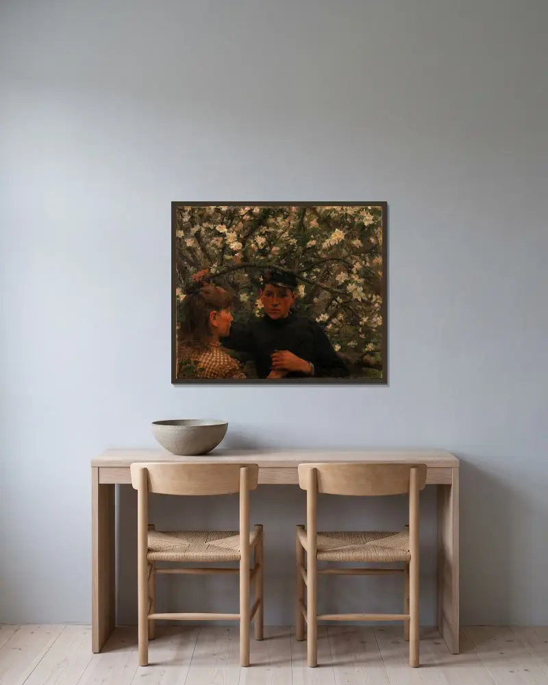 Löftet av Henry Scott Tuke inramad på en vägg