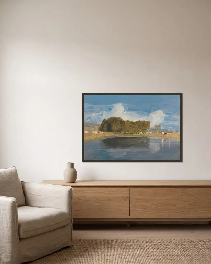 En sommardag av John Sell Cotman inramad på en vägg