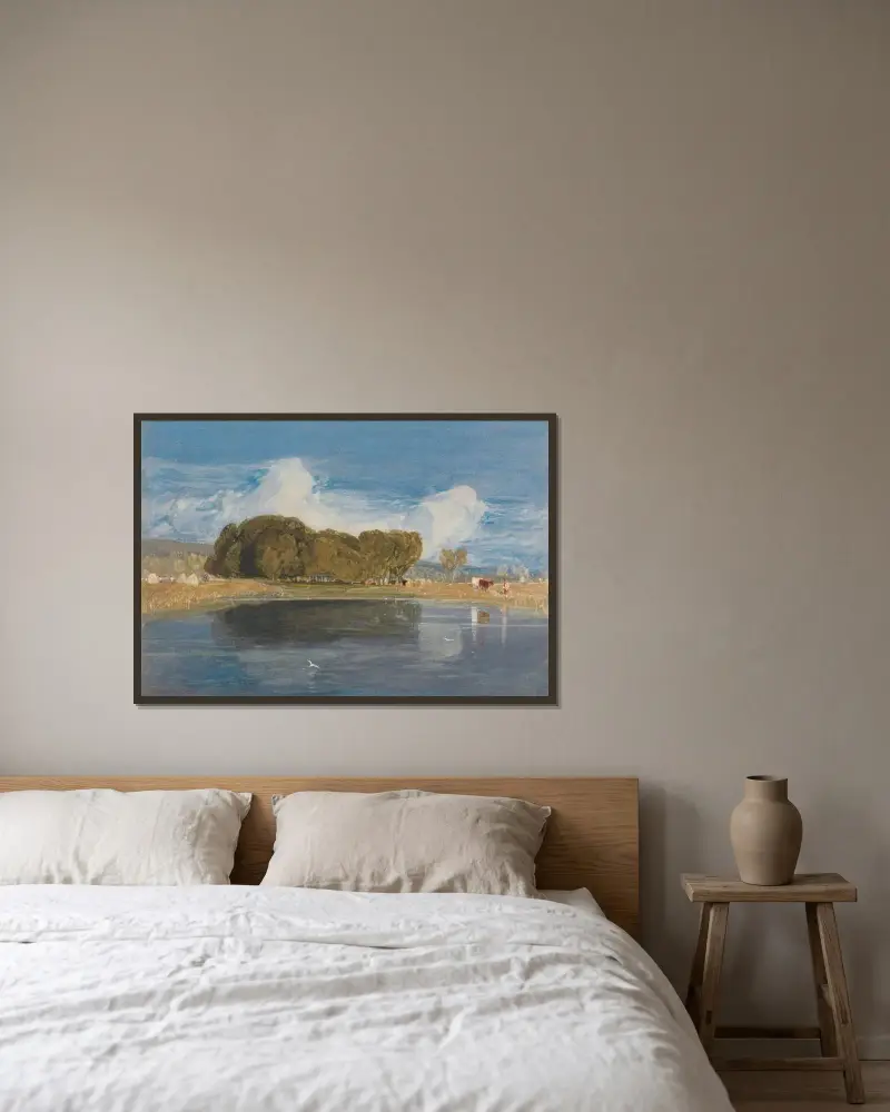 En sommardag av John Sell Cotman inramad på en vägg