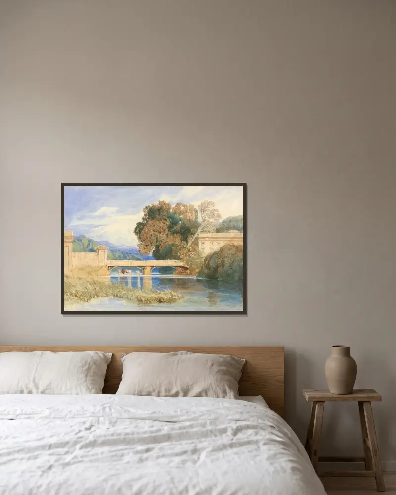 Château Navarre nära Évreux, Normandie av John Sell Cotman inramad på en vägg