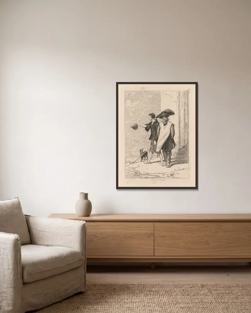 Französische Bettler von John Sell Cotman gerahmt an einer Wand