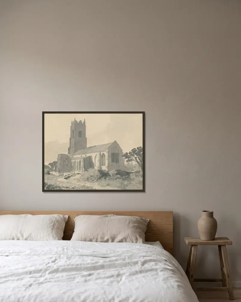 Ingham Church, Norfolk av John Sell Cotman inramad på en vägg