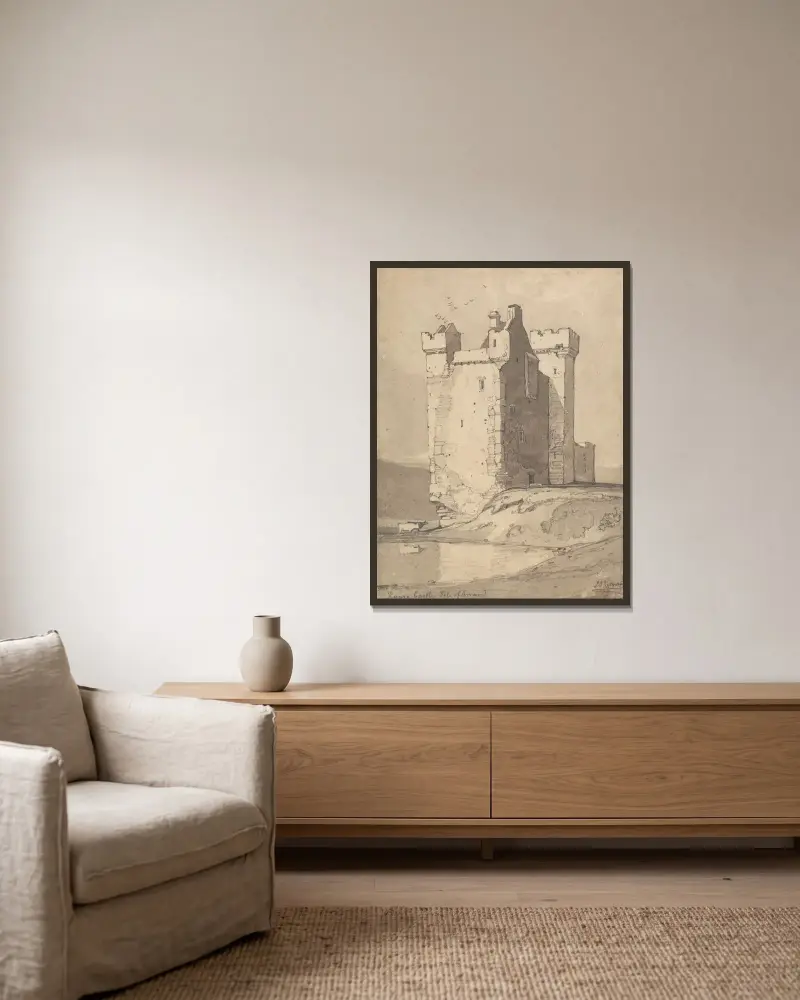 Loch Ranza Castle, Isle of Arran, Scotland av John Sell Cotman inramad på en vägg