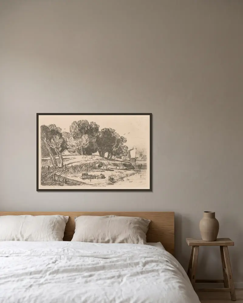 Millbank nad Tamizą, John Sell Cotman w ramie na ścianie