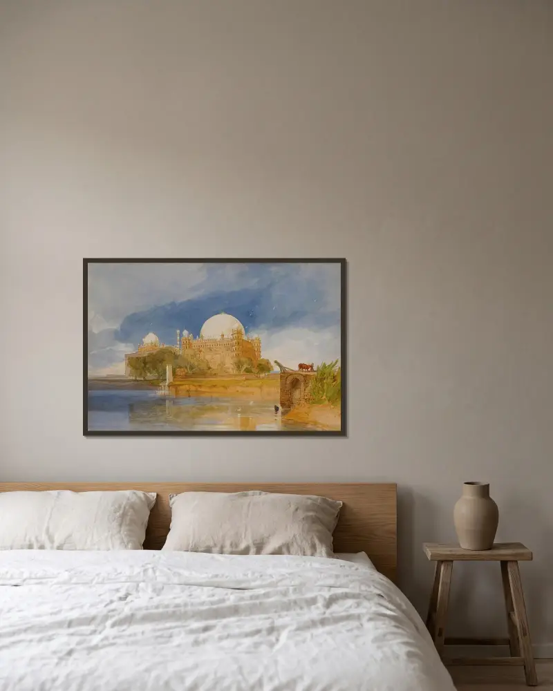 Sultan Mahamed Shahs grav, Bejapore, Indien av John Sell Cotman inramad på en vägg