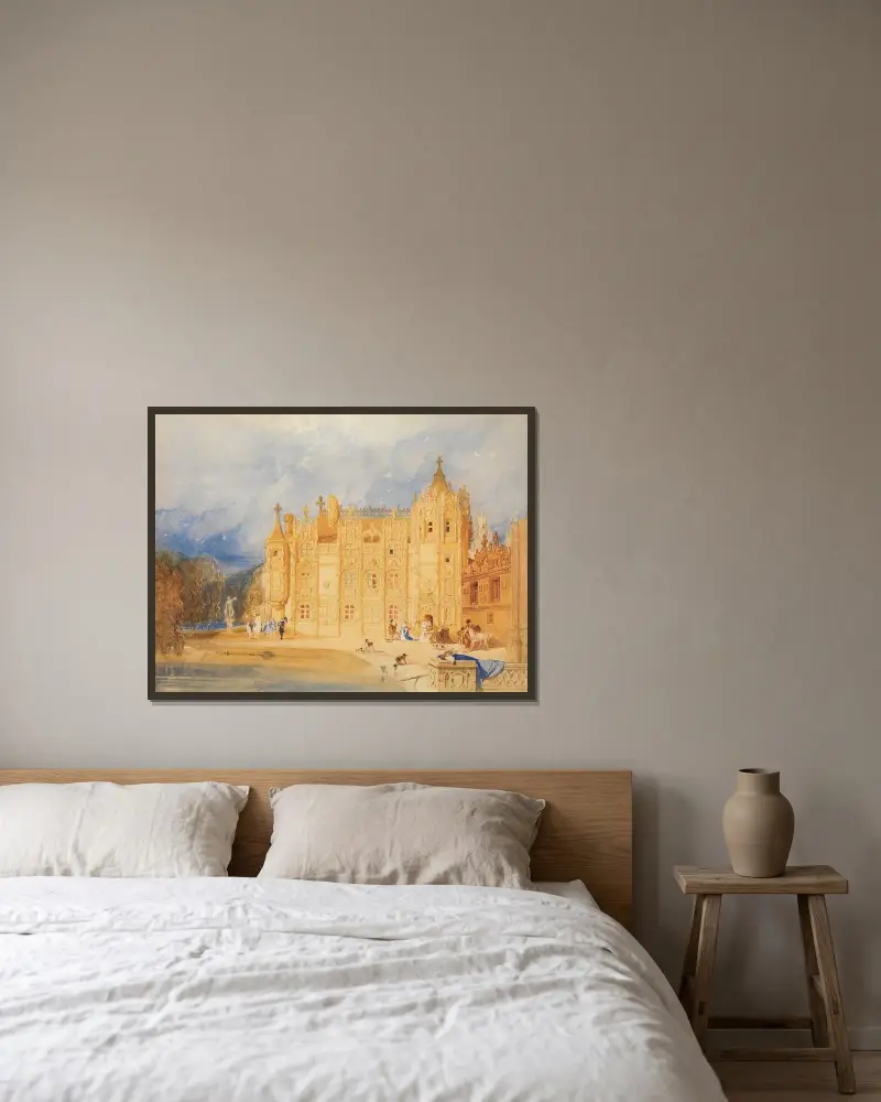 The Abbatial House, Abbey of St. Ouen, Rouen av John Sell Cotman inramad på en vägg