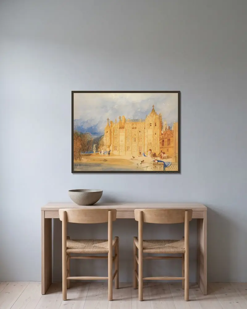 The Abbatial House, Abbey of St. Ouen, Rouen av John Sell Cotman inramad på en vägg