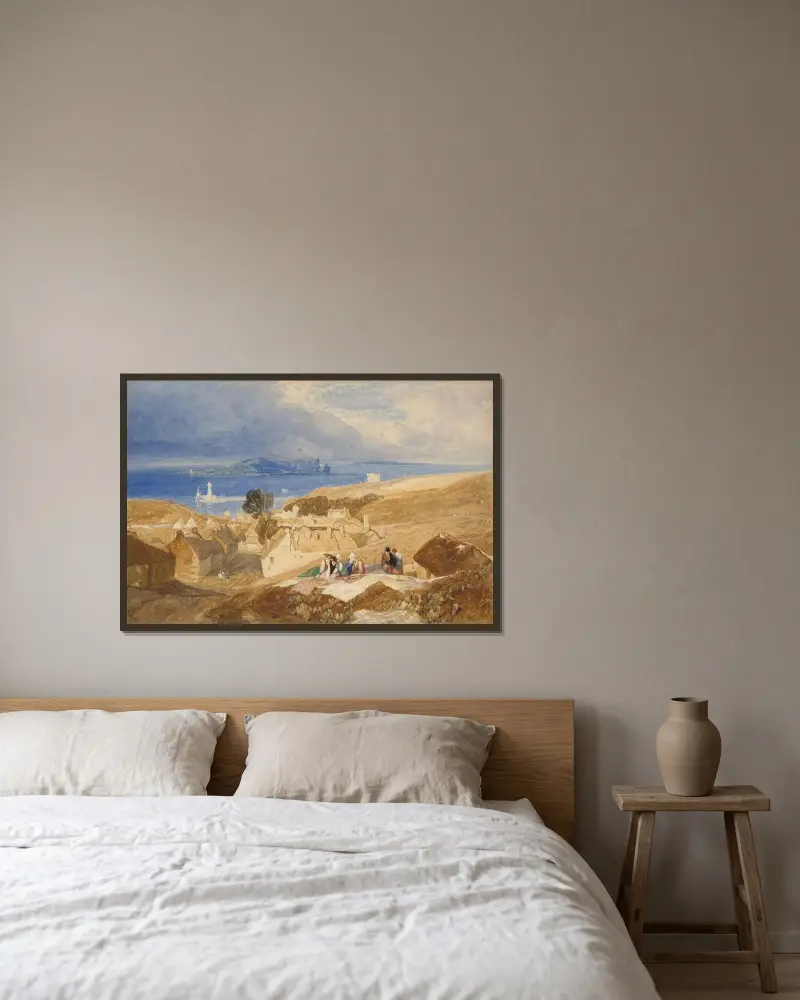 Utsikt över Howth och Ireland's Eye av John Sell Cotman inramad på en vägg