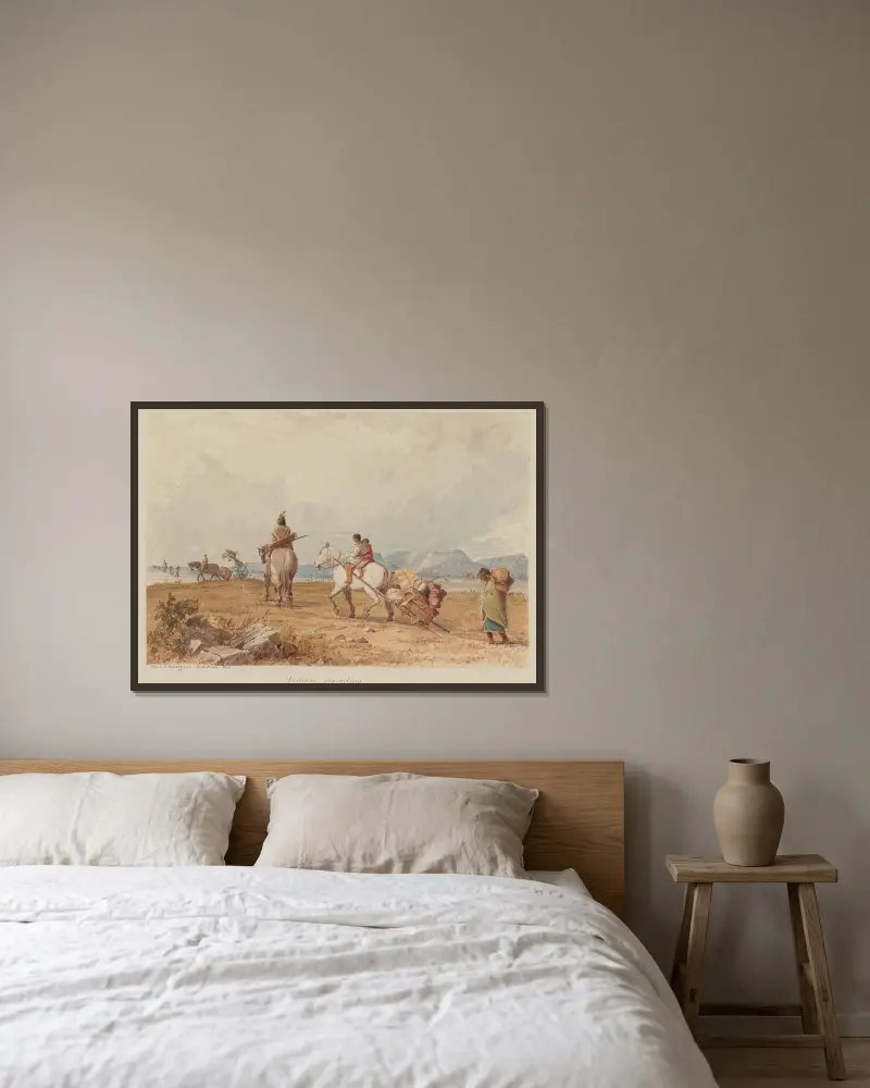 Indianer auf Reisen von Seth Eastman gerahmt an einer Wand