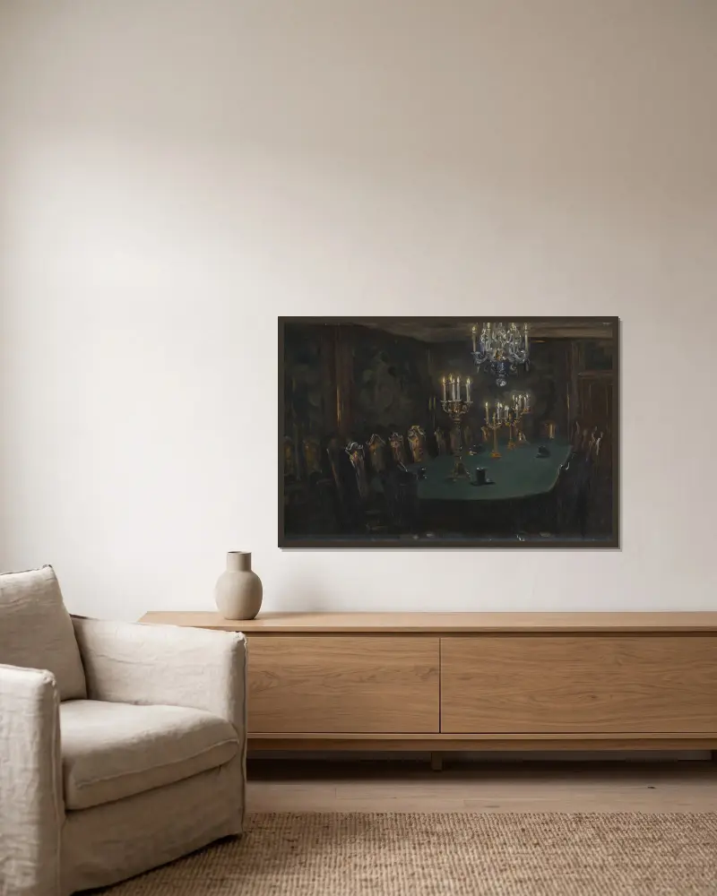 Interiør, Peder Severin Krøyer v rámu na stěně