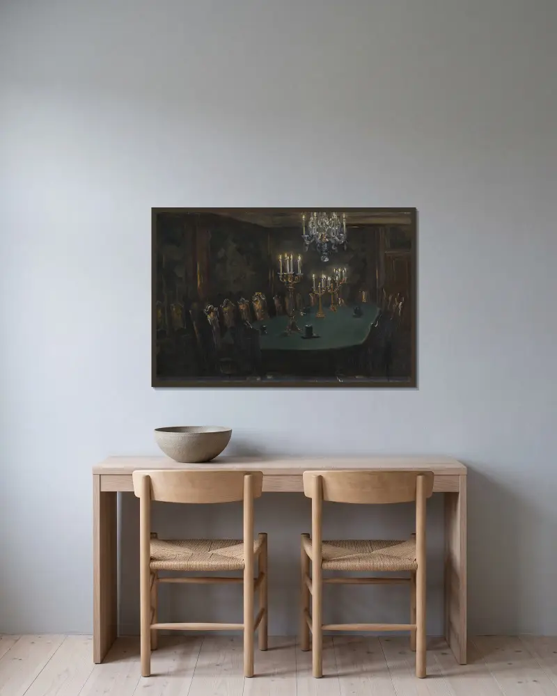 Interiør, Peder Severin Krøyer v rámu na stěně