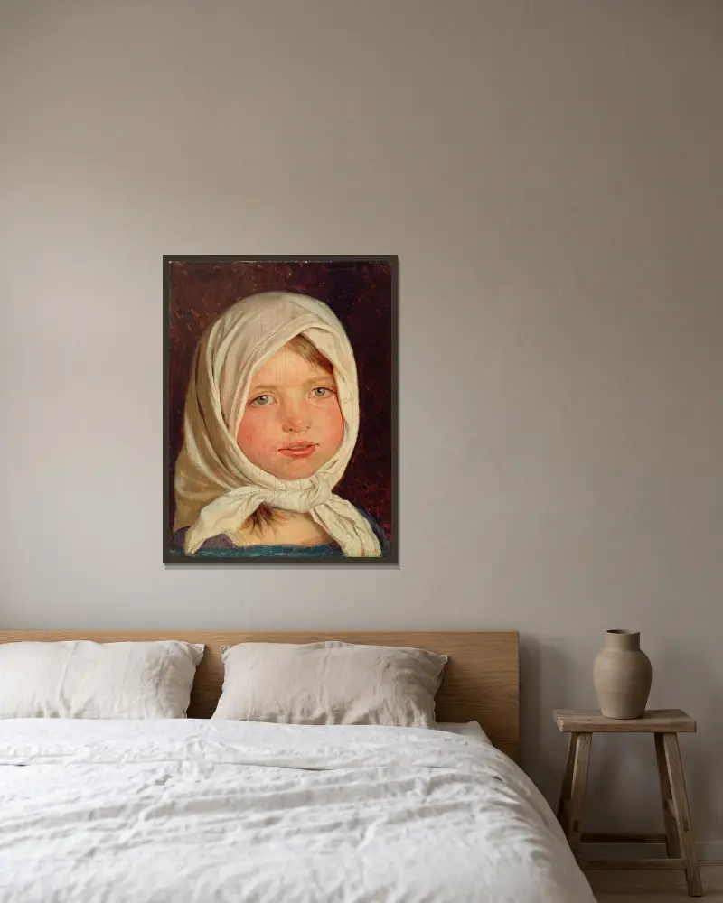 Little girl from Hornbæk av Peder Severin Krøyer inramad på en vägg