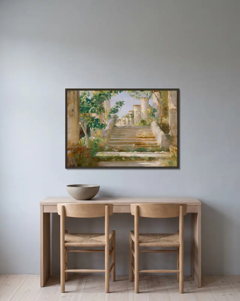 Loggia in Ravello av Peder Severin Krøyer inramad på en vägg