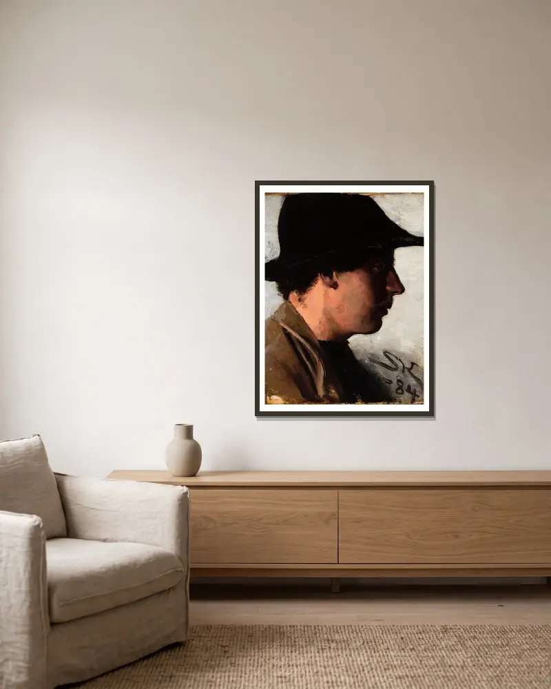Oscar Björck von Peder Severin Krøyer gerahmt an einer Wand
