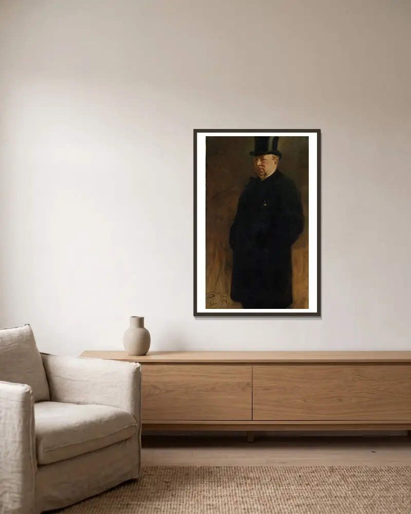 Portrait of a Man (study for The Copenhagen Stock Exchange) av Peder Severin Krøyer inramad på en vägg