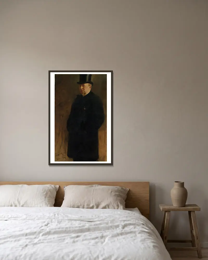 Portrait of a Man (study for The Copenhagen Stock Exchange) av Peder Severin Krøyer inramad på en vägg